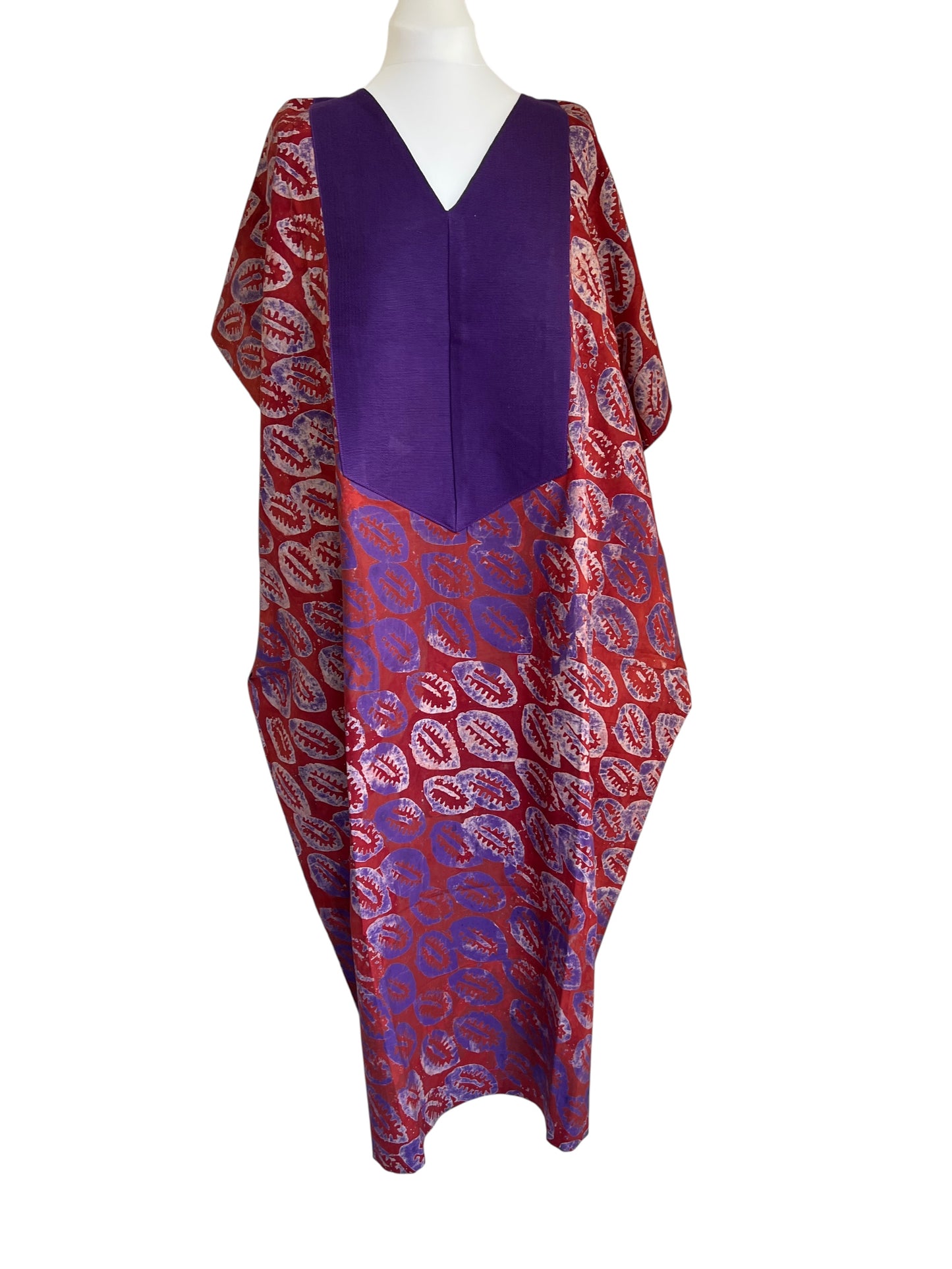 Boubou dress with hand woven aso-oke in purple