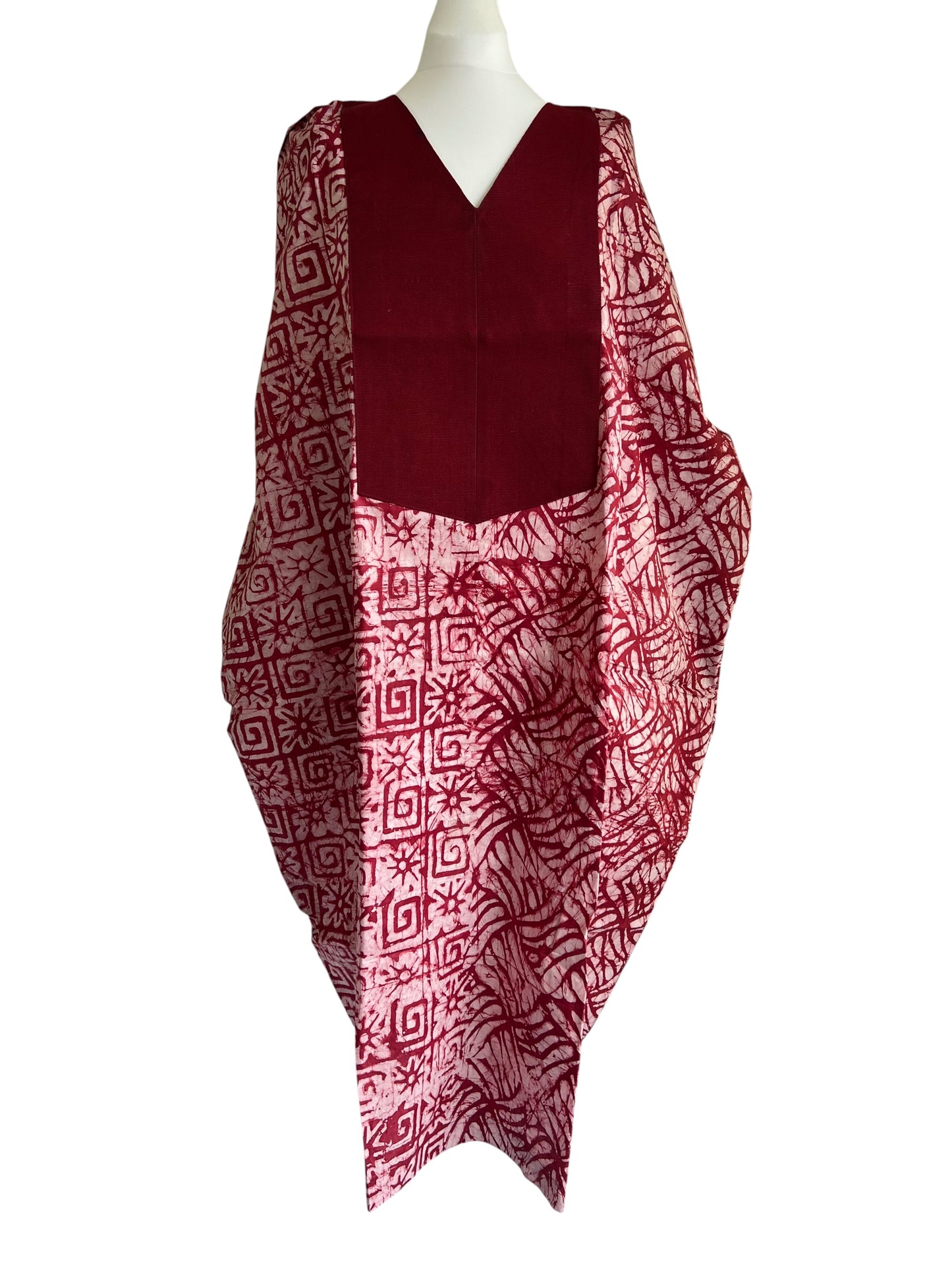 Boubou dress with hand woven aso-oke in red