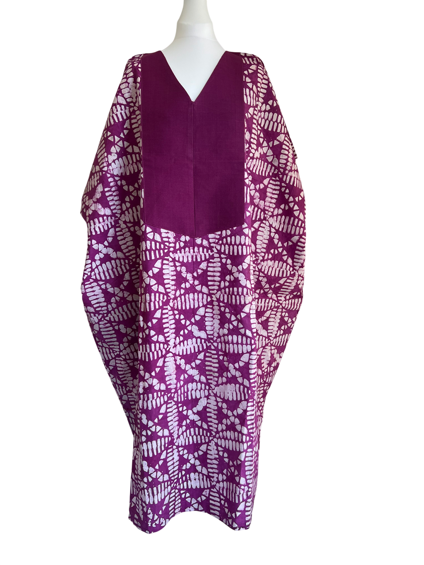 Boubou dress with hand woven aso-oke in purple