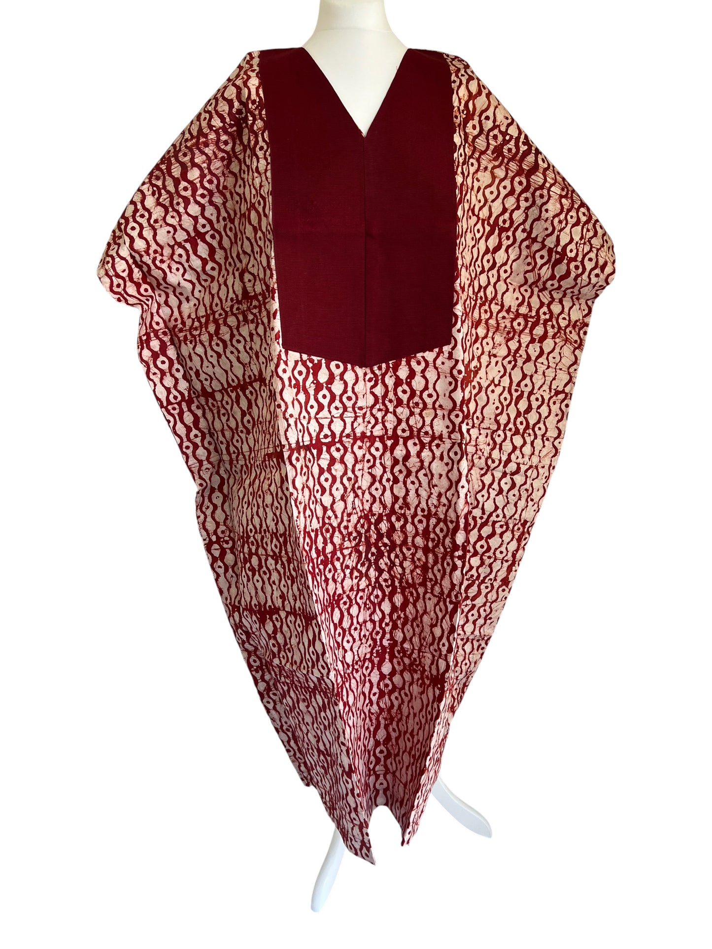Boubou dress with hand woven aso-oke in red