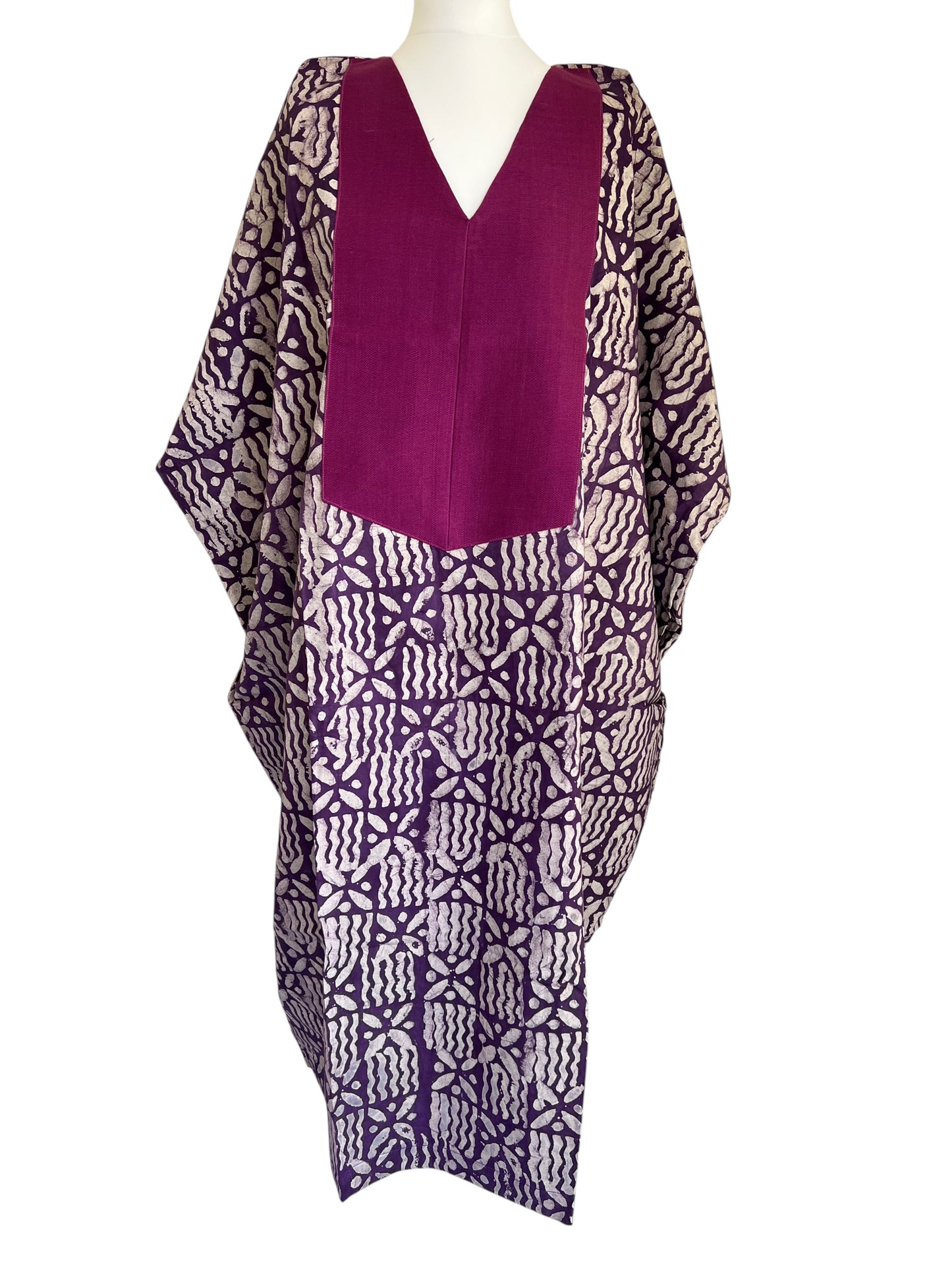 Boubou dress with hand woven aso-oke in purple
