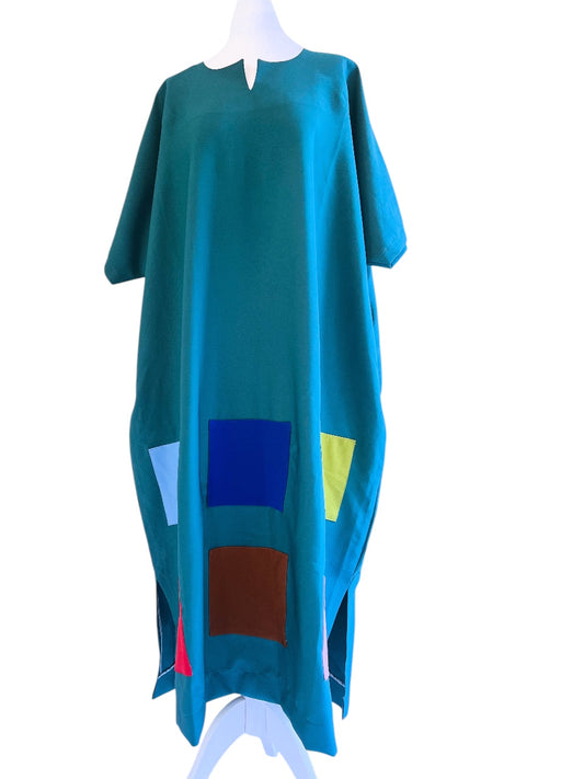Teal Kaftan Dress